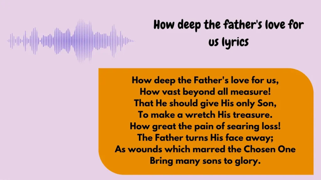 how deep the father's love for us lyrics