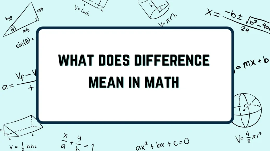 what does difference mean in math